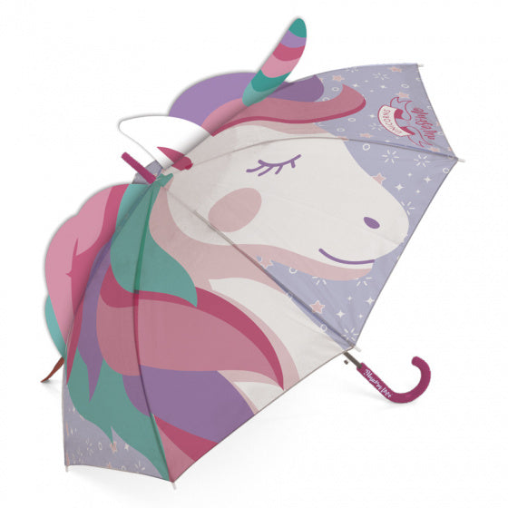 kinderparaplu Unicorn 3D 69 cm polyester paars/roze