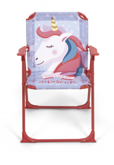 klapstoel Unicorn junior 53 cm polyester roze/blauw