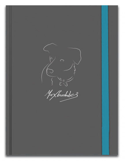 notitieboek A5 20 x 14 cm karton zwart/blauw