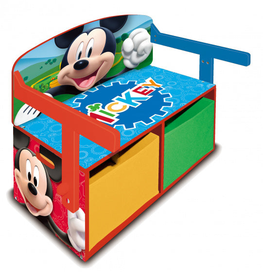 opbergbank Mickey Mouse 60 x 56 cm hout blauw 3-delig