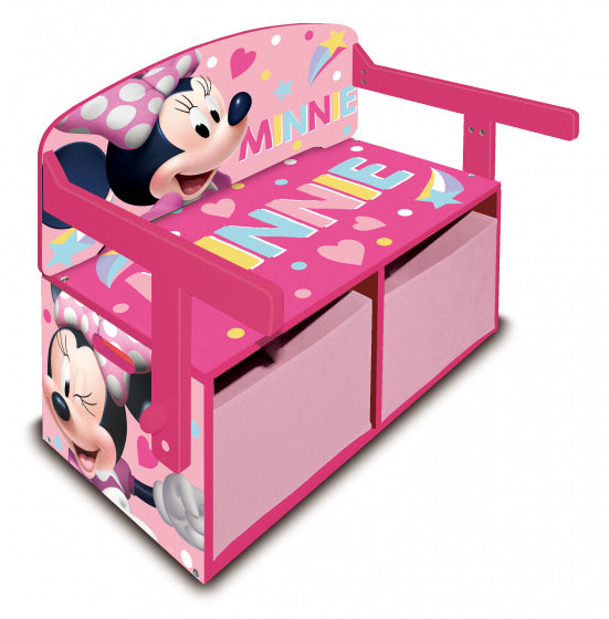 opbergbank Minnie Mouse 60 x 47 x 56 cm hout roze 3-delig