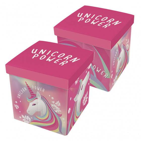 opbergbox Unicorn 27 liter 30 x 30 cm polyester roze