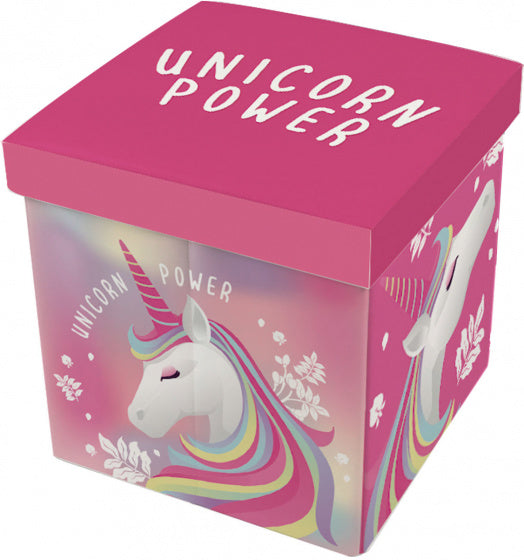 opbergbox Unicorn 27 liter 30 x 30 cm polyester roze