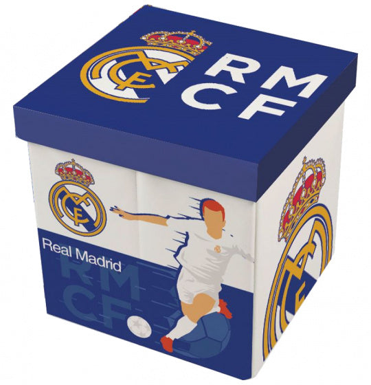 opbergbox Real Madrid junior 30 x 30 x 30 cm blauw/wit