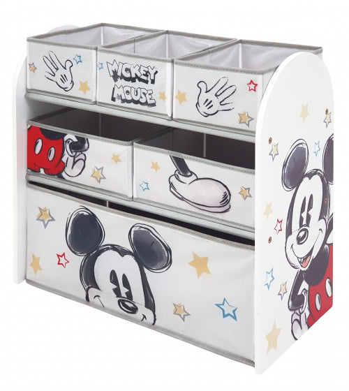 opbergrek Mickey Mouse 62 x 30 cm hout wit 7-delig