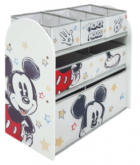 opbergrek Mickey Mouse 62 x 30 cm hout wit 7-delig