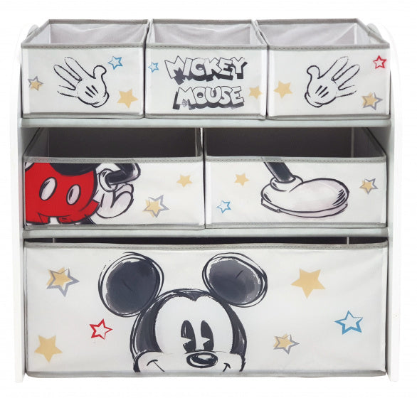 opbergrek Mickey Mouse 62 x 30 cm hout wit 7-delig