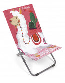 opvouwbare ligstoel Llama 74 x 49 cm polyester roze/rood