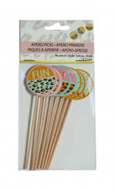 prikkers Funky Leopard 12 cm papier/hout 8 stuks