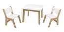 tafelset junior 60 x 48 cm hout wit/beige 3-delig