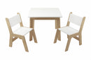 tafelset junior 60 x 48 cm hout wit/beige 3-delig