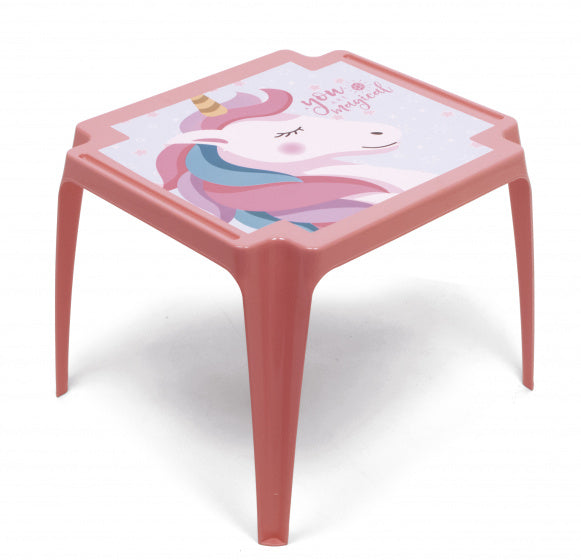 tafeltje Unicorn 44 x 50 cm polypropyleen rood/roze