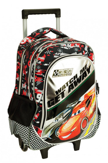 trolley-rugzak Cars 25 liter polyester zwart/rood