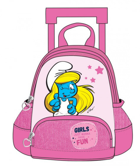 trolley-rugzak Smurfen meisjes 11 liter polyester roze