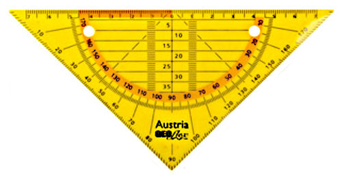 geodriehoek Geo Flex flexibel 16 cm geel