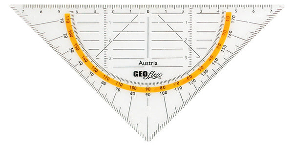 geodriehoek Geo Flex flexibel 16 cm transparant
