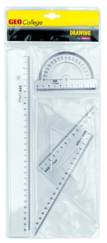 geometrieset Geo College 30 cm transparant 4-delig