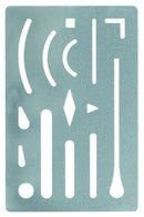 gumsjabloon 9 x 6 cm RVS turquoise