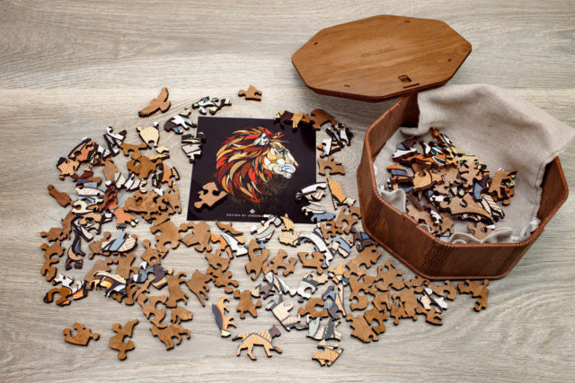 legpuzzel Lion 31 x 28 x 0,5 cm hout bruin 100 stuks