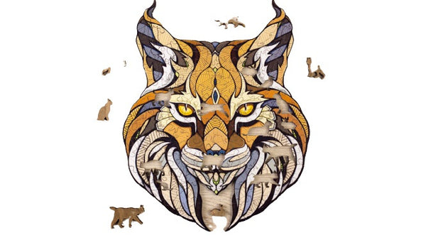 legpuzzel Lynx 35,3 x 28 cm hout bruin 139 stuks