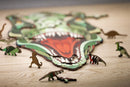 legpuzzel T-rex 37 x 28 cm hout groen 129-delig