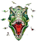 legpuzzel T-rex 37 x 28 cm hout groen 129-delig