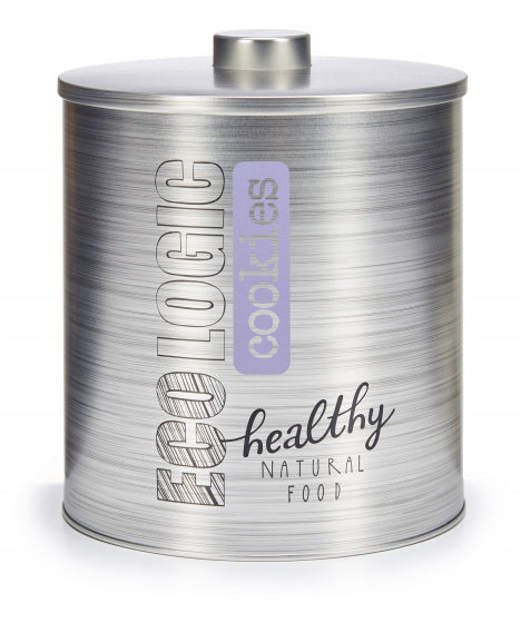 koekjestrommel 17 x 19,5 cm aluminium zilver