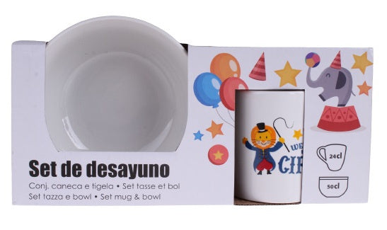 serviesset Circus 740 ml porselein wit 2-delig