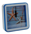 wekker Schelp junior 15 x 4,3 x 15 cm blauw/wit