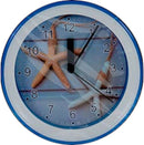 wekker zeester junior 15 x 4,3 cm wit/blauw