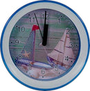 wekker zeilboot junior 15 x 4,3 cm wit/blauw