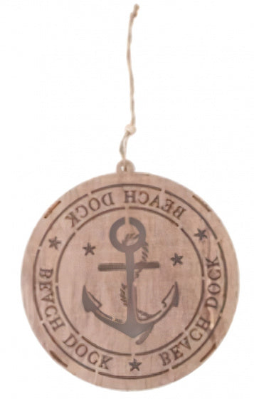 decoratiehanger led Beach dock anker 14,5 cm blank