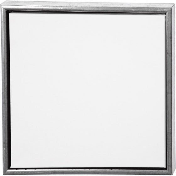 canvas met lijst 44 x 44 cm zilver