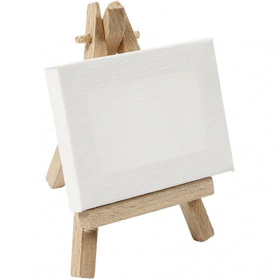 gespannen canvas 12 x 8 x 8 cm wit/bruin