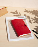 notitieboek A5 19,5 x 12 cm imitatieleer rood