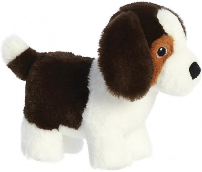 knuffel Eco Nation beagle junior 20 cm pluche bruin/wit