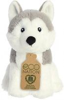 knuffel Eco Nation husky junior 20 cm pluche wit/grijs