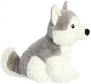 knuffel Eco Nation husky junior 20 cm pluche wit/grijs