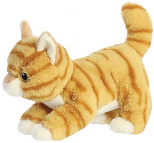 knuffel Eco Nation kat junior 21 cm pluche oranje/crème