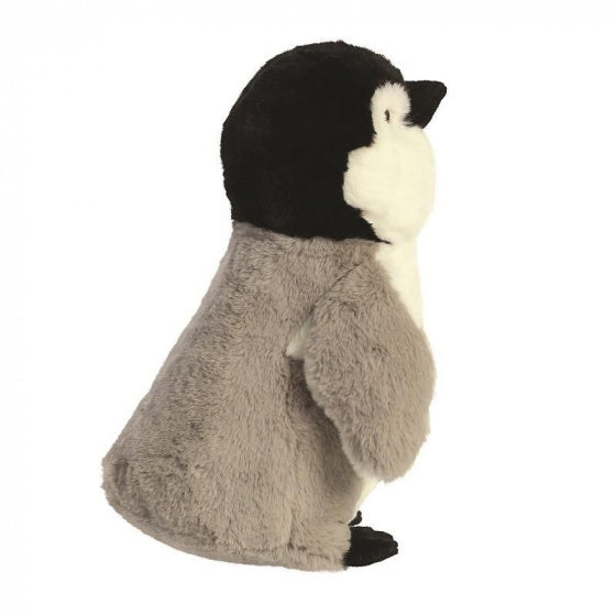 knuffel Eco Nation pinguïn 24 cm pluche zwart/grijs