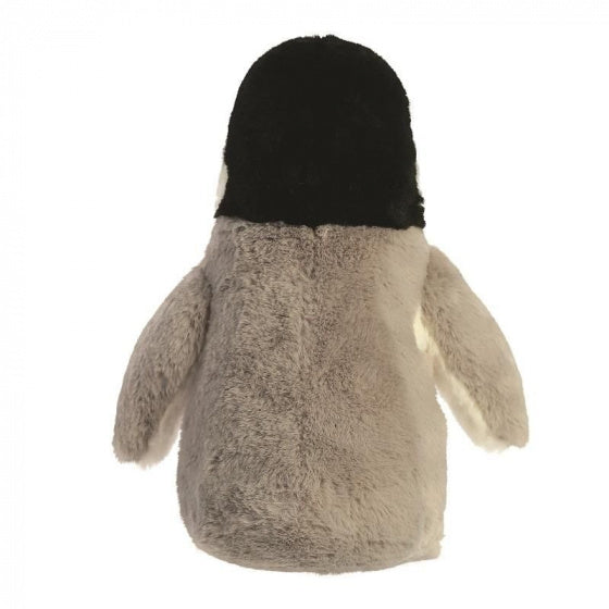 knuffel Eco Nation pinguïn 24 cm pluche zwart/grijs