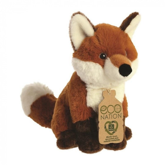 knuffel Eco Nation vos 23 cm pluche bruin