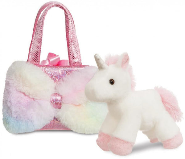 knuffel Fancy Pal eenhoorn 20 cm pluche wit/roze 2-delig