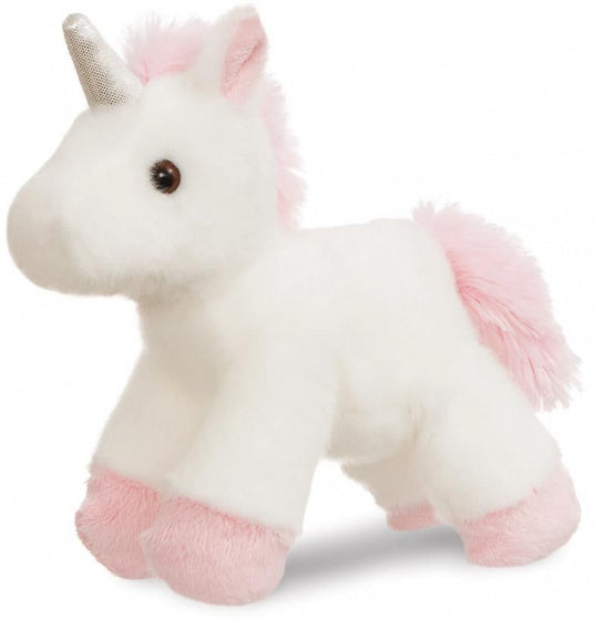 knuffel Fancy Pal eenhoorn 20 cm pluche wit/roze 2-delig