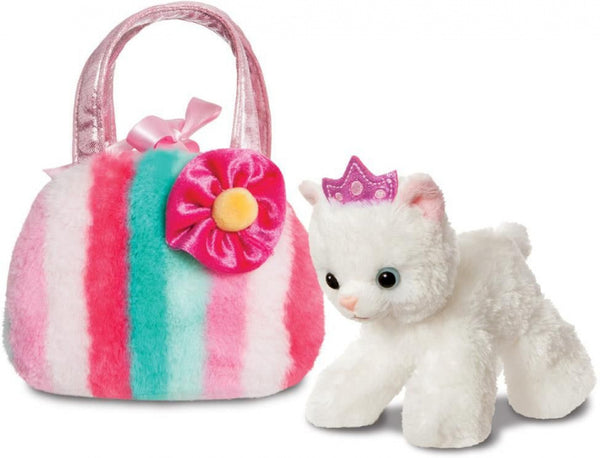 knuffel Fancy Pal princess kitty 20 cm wit/roze 2-delig
