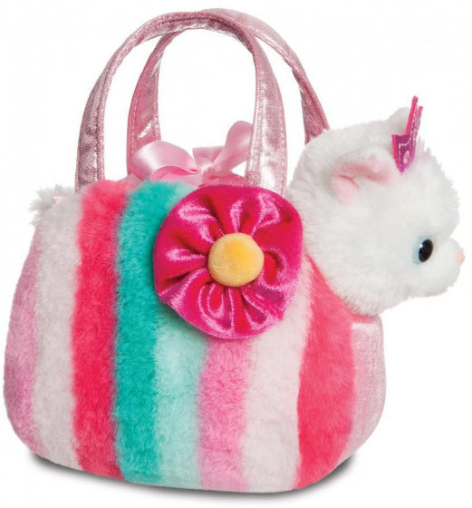 knuffel Fancy Pal princess kitty 20 cm wit/roze 2-delig