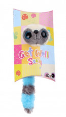 knuffel in geschenkverpakking Get Well 9 cm blauw