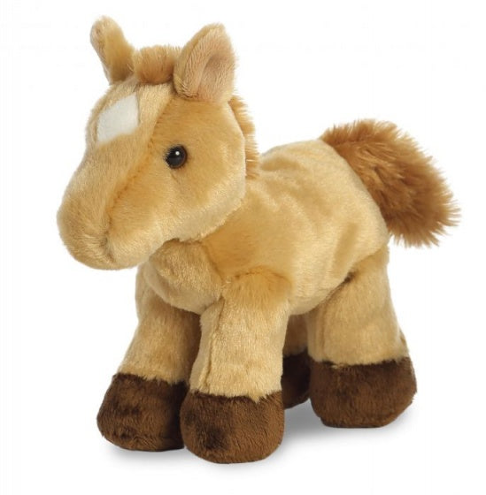 knuffel Mini Flopsie Prancer paard lichtbruin 20,5 cm