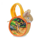 knuffelmuis in tas 18 cm geel/oranje