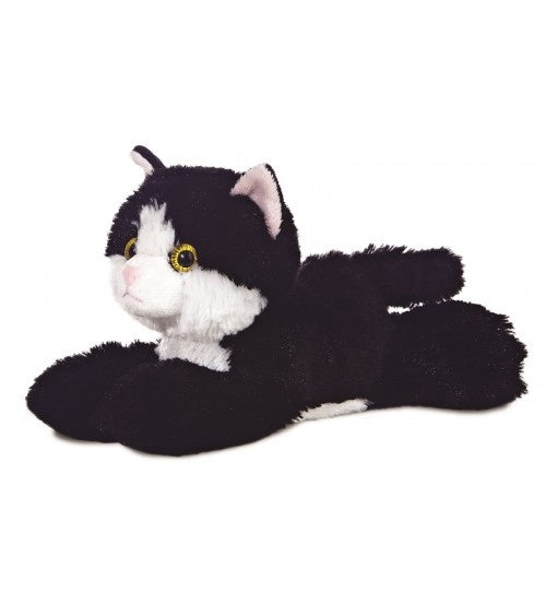Knuffel Mini Flopsie maynard zwart-wit kat 20,5 cm